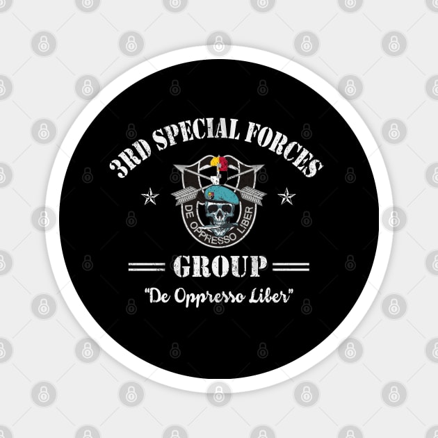 US Army 3rd Special Forces Group Skull De Oppresso Liber SFG - Gift for Veterans Day 4th of July or Patriotic Memorial Day Magnet by Oscar N Sims